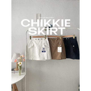 Chikkie skirt กระโปรงทรงเอเชือกรูด ดีเทลแต่งกระเป๋า | Gooddsy.bkk