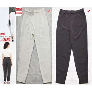 UNIQLO Satin Drape Jogger Pants ยูนิโคล่ กางเกงกึ่งขาจั้ม ยูนิโคลกางเกงกึ่งจ็อกเกอร์-ไซส์ S,M,Lงานชนช็อป (สภาพเหมือนใหม่