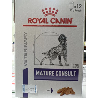(สุนัข ยกกล่อง) Royal canin mature consult loaf (85g/ซอง) อาหารสุนัขโตเต็มวัยที่อายุมากกว่า (Exp.09/08/27)