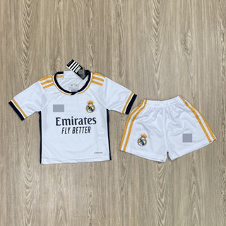 ชุดบอลเด็ก ชุดกีฬาเด็ก Real Madri ทีมเรอัล มาดริด 2023/24ได้ทั้งชุด (เสื้อ+กางเกง) สินค้าเกรดAAA