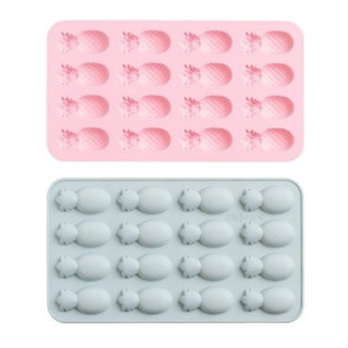 AE - แม่พิมพ์ silicone รูปสับปะรดมีลาย 20 ช่อง (คละสี)