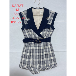 จั๊มสูทขาสั้น สีขาวกรมลาย KARAT SIZE M