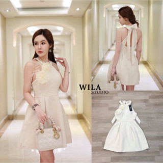 WILA:Minidress ลุคคุณหนูสวยดูแพง มีโบว์ด้านหลังเบี่ยงเก๋ๆ(*สอบถามสต๊อกก่อนกดสั่งน๊า)