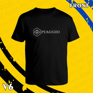 เสื้อยืด คอกลม แขนสั้น Vespa PIAGGIO logo  สกรีน Flex pu  ขอบสวย คมชัด ผ้า cotton 100%