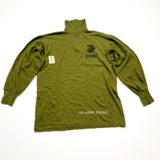 เสื้อสเวตเตอร์ British Army Norwegian Top สีเขียวขี้ม้า แขนยาว คอปกสูง พร้อมซิปยาวสี่ส่วน