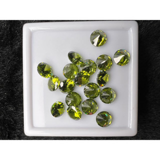 cz olive Green 7.00mm Round shape 10 pieces