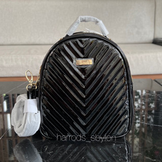 (ลดเพิ่ม10% ทักแชทเพื่อรับโค้ด) Harrods * พร้อมส่ง * Mini Patent Backpack ของแท้ 100% จากอังกฤษ🇬🇧