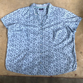 เสื้อฮาวาย Vtg.Hawaii Shirt BASIC EDITIONS MADE IN BANGLADESH Sz.3X 55% COTTON 45% POLYESTER