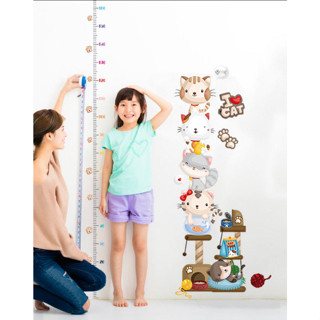 สติ๊กเกอร์ใส ตกแต่งบ้าน ห้องเด็ก แมว ยีราฟ สติ๊กเกอร์ใส ติดผนังบ้าน Wallsticker Graphic Home Decor Living