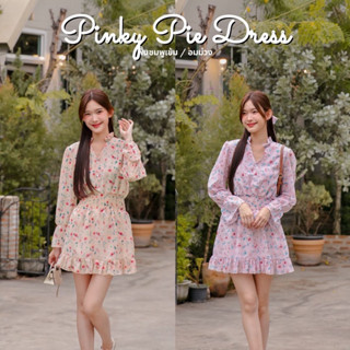 DR0315 LABELLE รุ่น Pinky Pie Dress เดรสสั้น ชีฟองเเขนยาว