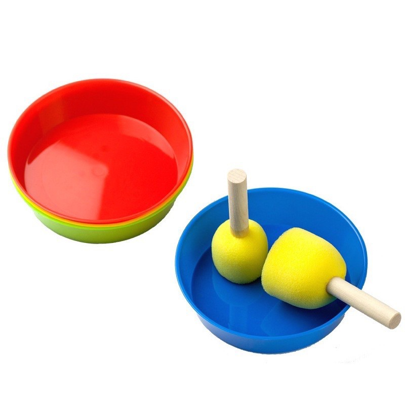 Set ชาม 4 ใบ 4 จานสีเด็ก จานศิลปะ ของเล่นเสริมพัฒนาการเด็ก Sensory Play Lookmaebaby – โปรปัง