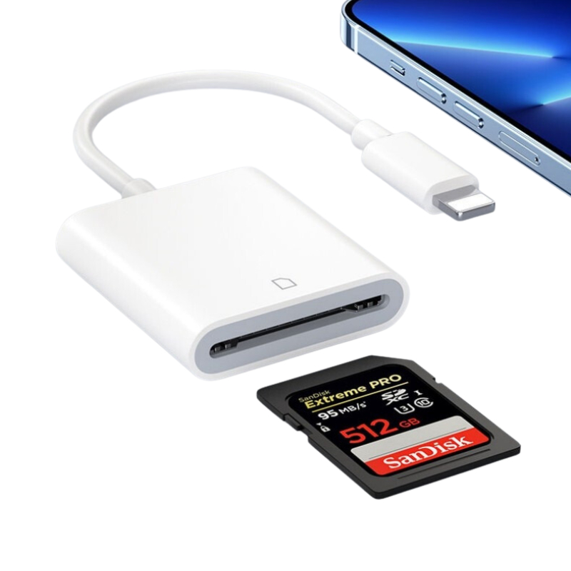 OTG Card Reader Adapter สำหรับ iPhone iPad 8 PIN 8 PIN to SD Card โอนถ่ายข้อมูล รูปภาพ ไฟล์ข้อมูล