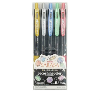 ZEBRA ปากกาเจลสีเมทัลลิค Sarasa Decoshine Color ขนาด 0.5 มม.5สี