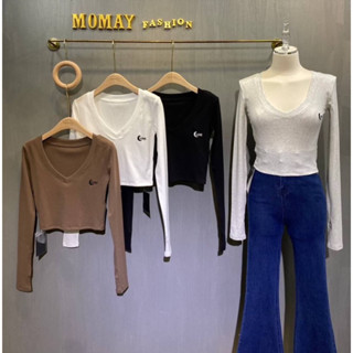 เสื้อคอV คอนี้สวยดูดีมากค่าา ป้าย MOMAY(โมเม)