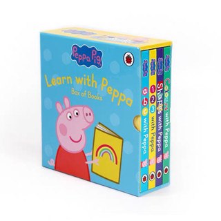 Learn With Peppa Pig ABC/Colours/Shapes Cardboard books, 4 Books Box Set, Ages:1+