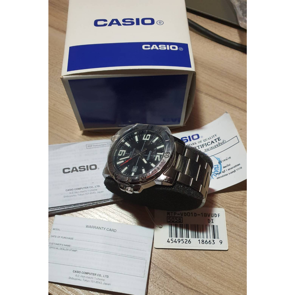 CASIO STANDARD นาฬิกาผู้ชาย สายสแตนเลส สีเงิน-MTP-VD01D-1bvudfdi
