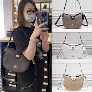 🎄พร้อมส่ง🌟กระเป๋า COACH Ella half moon, กระเป๋าสะพายข้างแฟชั่นผู้หญิง, hobo bag CH554