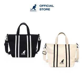 KANGOL Bag กระเป๋าถือ กระเป๋าผ้า กระเป๋าสะพายข้าง รุ่น Stripe Tote สี ดำ, ขาว 62251721