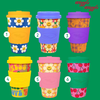 (ลาย1 รอ10วัน / ลายอื่นๆ พร้อมส่ง) Wiggle Bamboo Eco Mug Cup 400ml. ของแท้100% / แก้วเยื่อไผ่