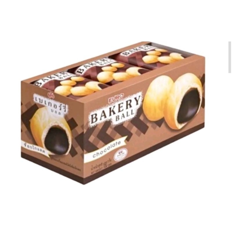 Euro Bakery Ball Chocolate ยูโร่ เบเกอรี่บอล รสช็อกโกแลต 
ขนาด 15 กรัม ✕ 12 ซอง