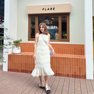 𝘾𝙝𝙞𝙛𝙛𝙤𝙣 𝘿𝙧𝙚𝙨𝙨 🌸  เดรสผ้าชีฟอง แม็กซี่เดรส เกาหลีแบบสุดจึ้งสุดใจ