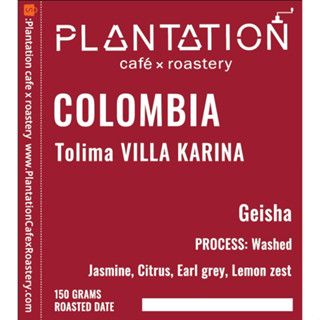 เมล็ดกาแฟคั่วอ่อน Colombia Tolima VILLA KARINA