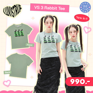 (พร้อมส่ง) เสื้อยืดครอป LUVISTRUE - VS 3 RABBIT TEE