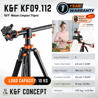 ขาตั้งกล้อง K&amp;F Concept รุ่น K&amp;F KF09.112 Professional Camera Tripod Horizontal Aluminium Tripods Monopod