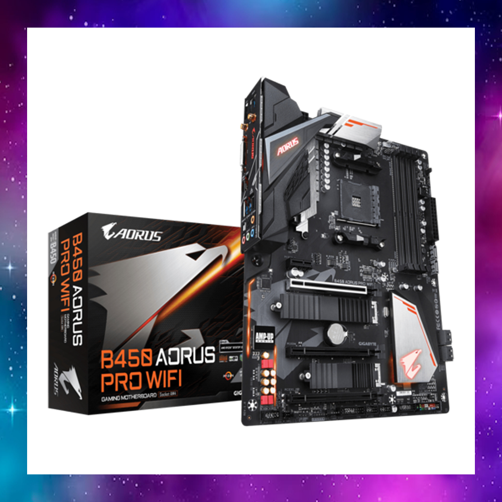 MAINBOARD (เมนบอร์ด) AM4 GIGABYTE B450 AORUS PRO WIFI RYZEN ใช้งานปกติ