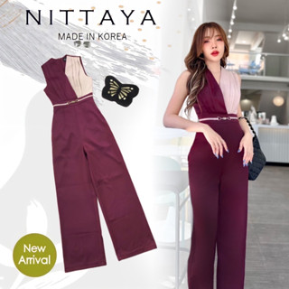 NITTAYA จั๊มกางเกงขายาวเนื้อผ้าซาตินน่ รุ่นนี้ใส่ออกงานสวย XS S M L #Nittaya