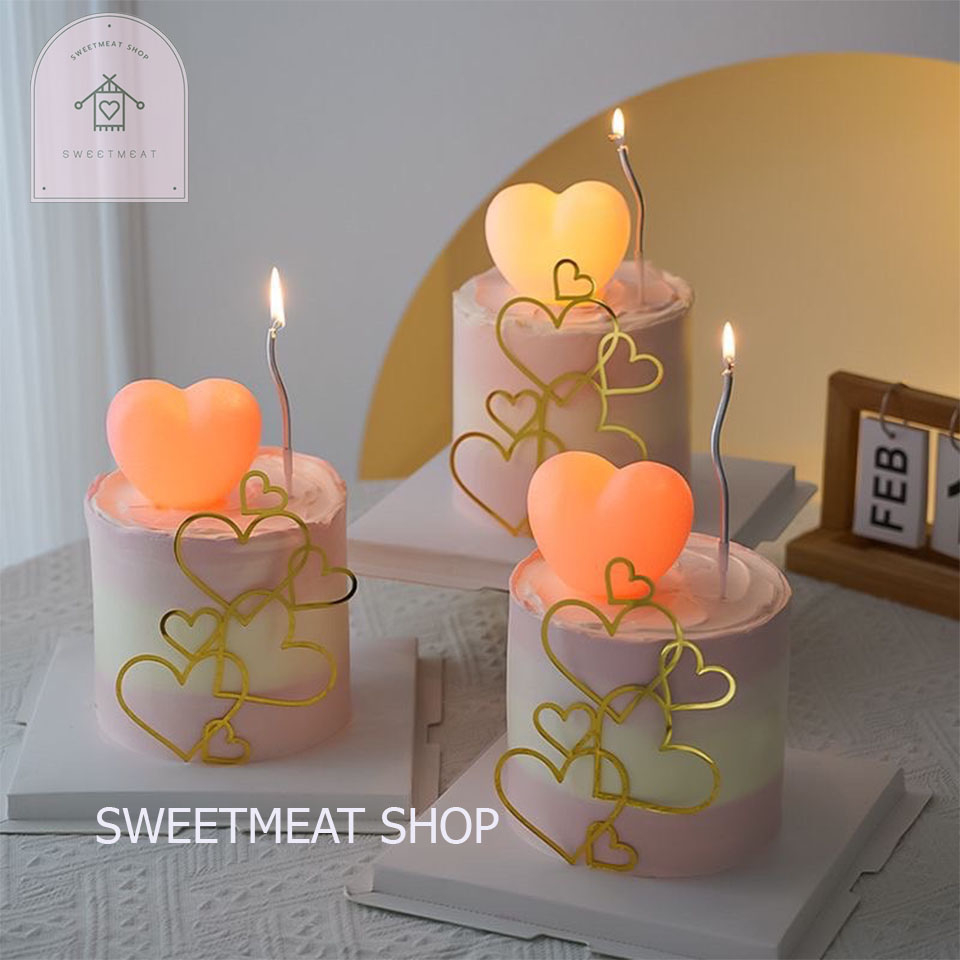 หัวใจอะคริลิค ป้ายหัวใจ หัวใจ โคมไฟหัวใจ ดอกกุหลาบปลอม แต่งเค้ก 919 1028 1314 1639 1882 1883