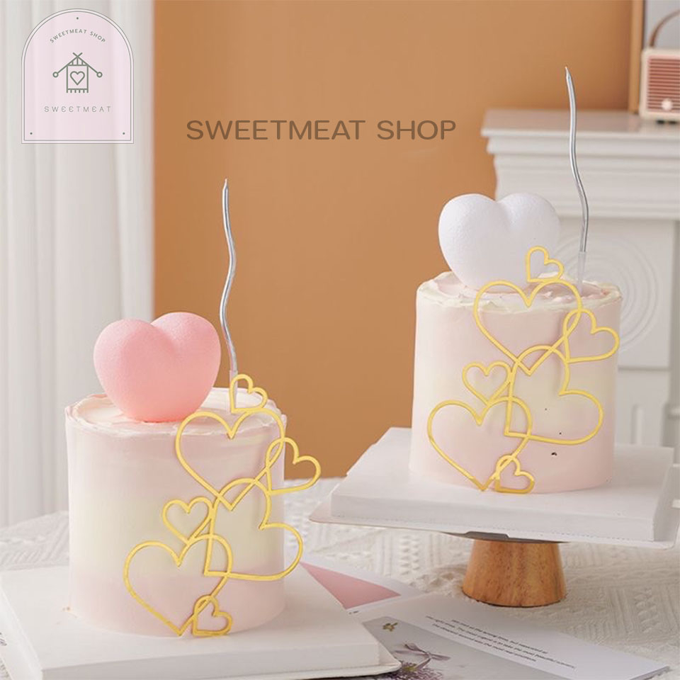 หัวใจอะคริลิค ป้ายหัวใจ หัวใจ โคมไฟหัวใจ ดอกกุหลาบปลอม แต่งเค้ก 919 1028 1314 1639 1882 1883 - รูปที่ 2