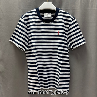 Ami Paris t-shirt tee stripe unisex เสื้อยืด แขนสั้น แบรนด์เนม ของแท้