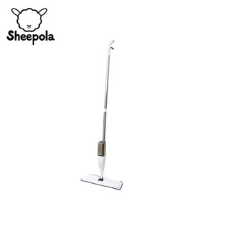 Sheepola ไม้ถูพื้น สีขาว แบบสเปรย์ Spray Mop ดันฝุ่น Flat Mop มีที่ฉีดน้ำ หมุนได้ 360องศา