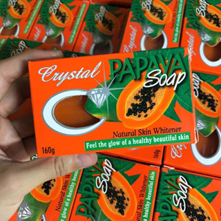 สบู่มะละกอคริสตัล สบู่ตราเพชร ฟิลิปปินส์ (Crystal Papaya Soap) 160g.(1ก้อน)