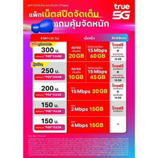 True ซิมเน็ต ไม่อั้นไม่ลดสปีด + โทรฟรีทุกเครือข่าย 36 บาท ซิมใหม่