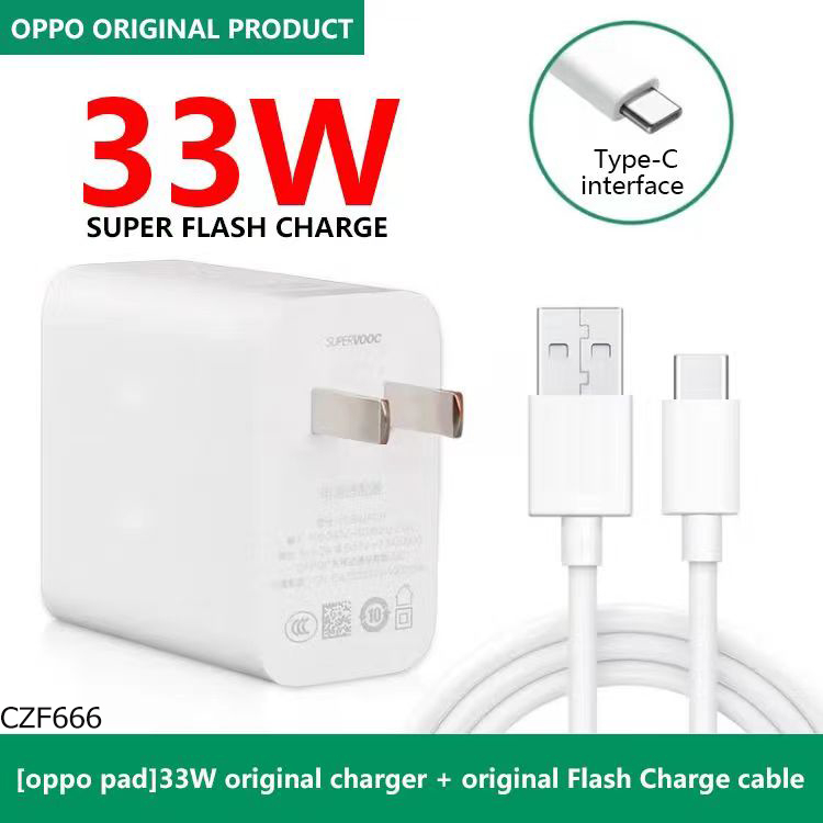[รับประกัน 1 ปี] oppo super fast charge vooc หัวชาร์จ 33w Type C สายชาร์จ 20w-65w USB-C