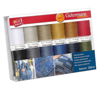 Gutermann Creativ Sewing Thread Set ด้ายเย็บยีนส์ Denim แพค 12 หลอด Germany 🇩🇪