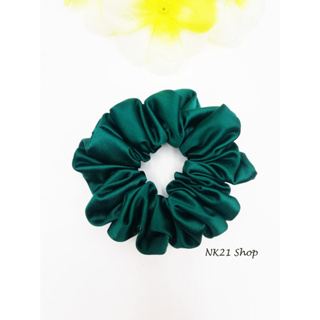 NK21 โดนัทรัดผม หนังยางรัดผม สีเขียวเข้ม Mini Scrunchies,Scrunchies,Scrunchy,Hair accessories