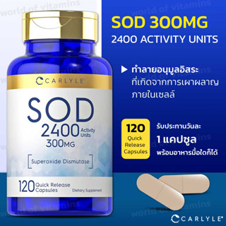 Carlyle S.O.D. Supplement | 300mg | 120 Count | Superoxide Dismutase | Non-GMO and Gluten Free(sku.2325)