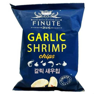 Finute Garlic Flavor Shrimp Chips 240g. Garlic Shrimp Chips ข้าวเกรียบกุ้งรสกระเทียม 240 กรัม (ห่อสีน้ำเงิน)