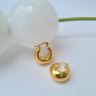 (WELRY.acc) พร้อมส่ง ต่างหูห่วงแบบหนา น้ำหนักเบา