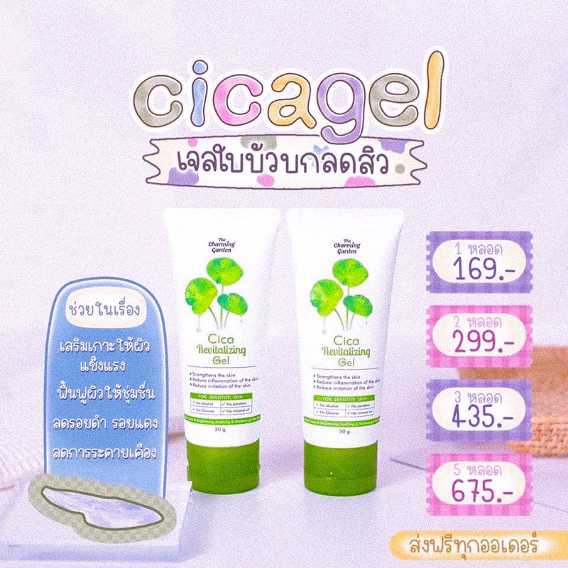เจลใบบัวบก cica charming garden