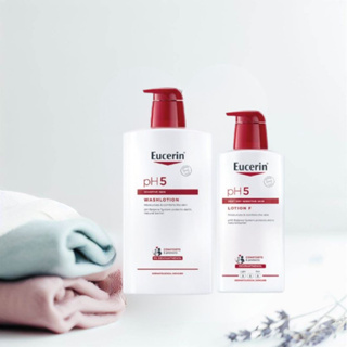 Eucerin pH5 ผลิตภัณฑ์ดูแลผิวสำหรับผิวแพ้ง่าย โลชั่นล้างผิวชุ่มชื้น และโลชั่นบำรุงผิวเข้มข้น