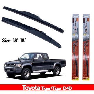 ที่ปัดน้ำฝน ใบปัดน้ำฝน ซิลิโคน ตรงรุ่น Toyota Tiger,Tiger D4D ไซส์ 18-18" ยี่ห้อ Diamond กล่องแดง(ราคาต่อคู่)