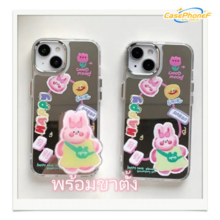 ✨ส่งของขวัญ✨เคส for iPhone 11 14 Pro Max Case for iPhone 12 13 ป้องกันการตก การป้องกัน พื้นผิวกระจก พร้อมขาตั้ง กระจก