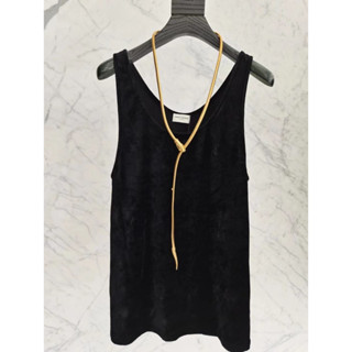 YSL TANK TOP + GOLD SNAKE NECKLACE เสื้อกล้าม กำมะหยี่  + สร้อยงู สีทอง วายเอสแอล