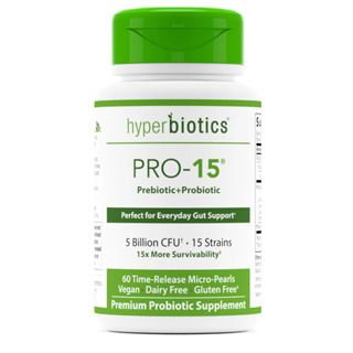 พร้อมส่ง🔥 Hyperbiotics PRO-15 The Perfect Probiotic 5Billion CFU 60Patented Time-Release Tablets โพรไบโอติกส์ จุลินทรีย์