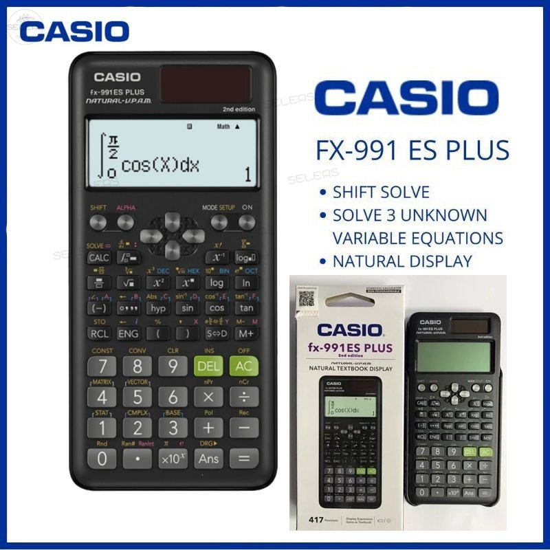 【COD】พร้อมส่ง เครื่องคิดเลข Casio fx-991ES PLUS-2 เครื่องคิดเลขวิทยาศาสตร์ Casio ของใหม่ ประกันศูนย์