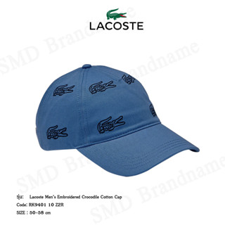 Lacoste หมวก รุ่น Lacoste Men’s Embroidered Crocodile Cotton Cap Code: RK9401 10 Z2R